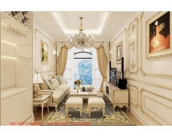 Thiết kế phòng khách theo phong cách Hoàng Gia ở Thủ Dầu Một Bình Dương 
